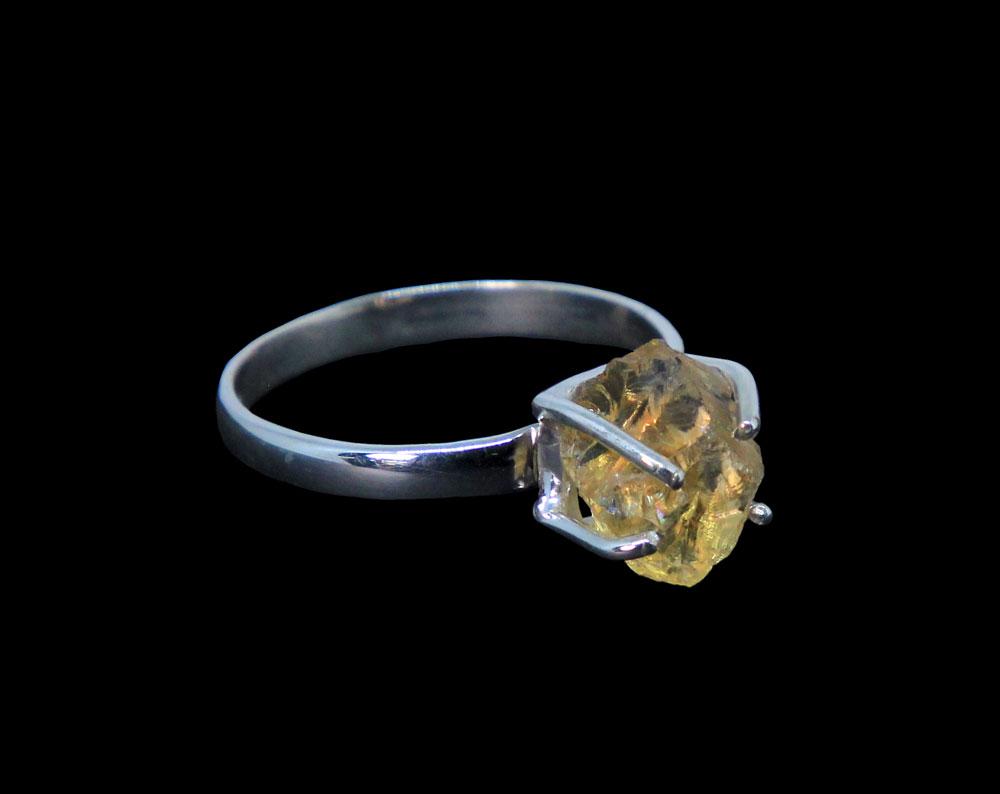 Rough Citrine Sterling Silver Ring