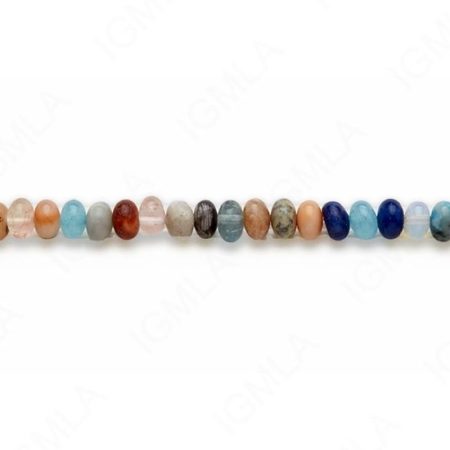 15-16″ 6mm Multi Stone Rondell Plain Beads