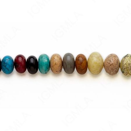 15-16″ 6-13mm Multi Stone Rondell Grad Plain Beads