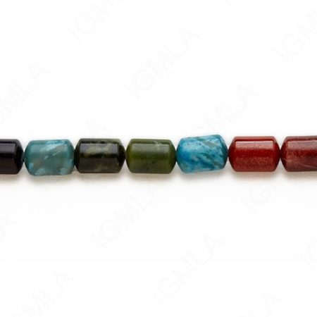 15-16″ 8X12mm Multi Stone Capsule Plain Beads