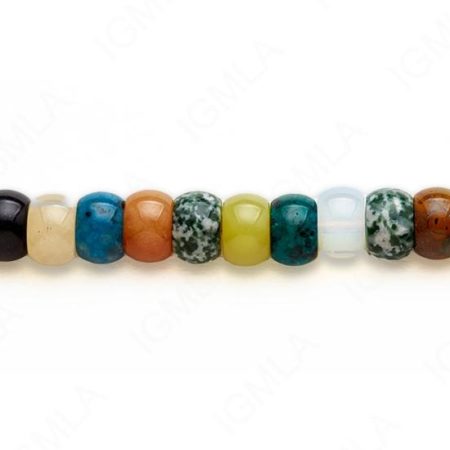 15-16″ 13mm Multi Stone Drum Plain Beads