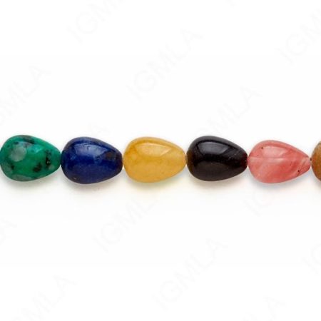 15-16″ 10X13mm Multi Stone Drop Plain Beads
