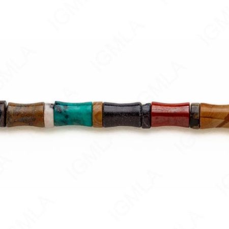 15-16″ 8X10mm Multi Stone Bamboo Plain Beads