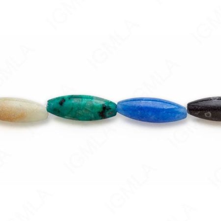 15-16″ 8X22mm Multi Stone Rice Plain Beads