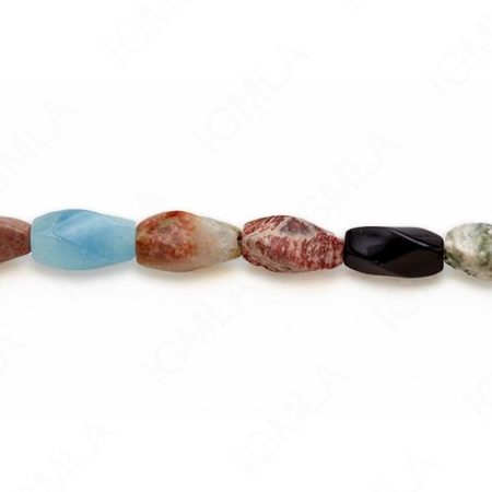 15-16″ 8X16mm Multi Stone Twist Plain Beads
