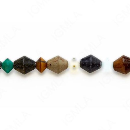 15-16″ 12mm Multi Stone Double Conew/Sm Cone Plain Beads