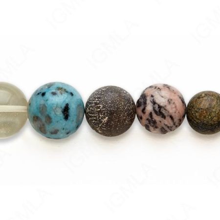 15-16″ 4-20mm Multi Stone Graduated Round Plain Beads