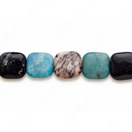 15-16″ 15mm Multi Stone Square Plain Beads