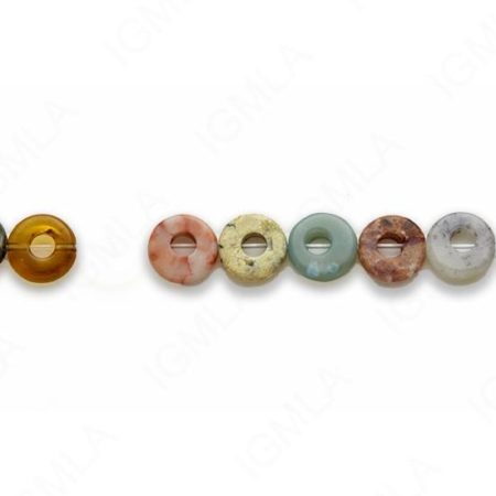 15-16″ 10mm Multi Stone Donut Plain Beads