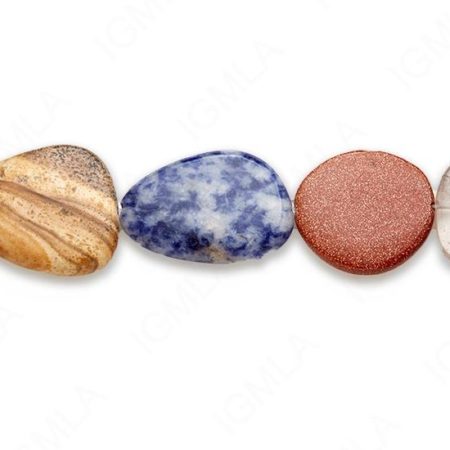 15-16″ Multi Stone Irreg Freeform Plain Beads