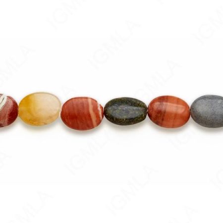 15-16″ 10X13mm Multi Stone Oval Plain Beads