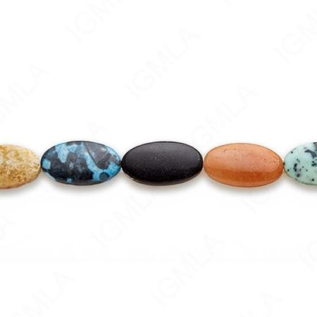 15-16″ 12X22mm Multi Stone Oval Plain Beads
