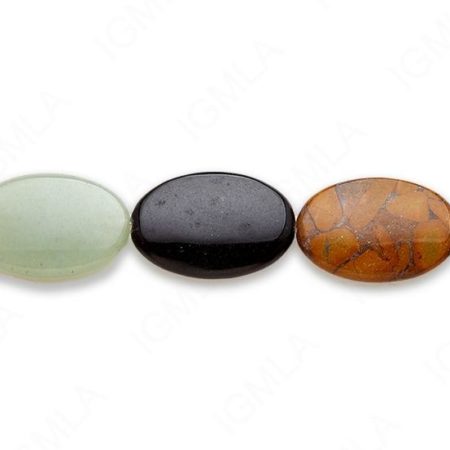 15-16″ 20X30mm Multi Stone Oval Plain Beads