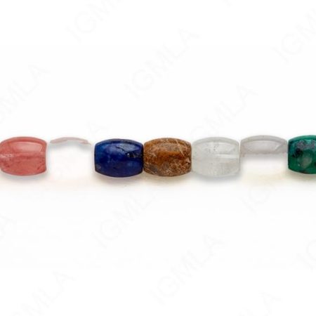 15-16″ 11X8mm Multi Stone Barrel Plain Beads