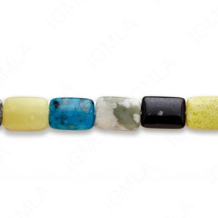 15-16″ 13X18mm Multi Stone Rectangle Plain Beads