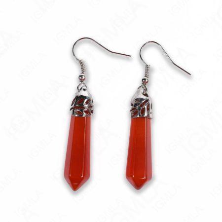 Red Agate Point Earrings