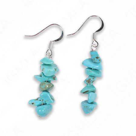 Turquoise Magnesite With Matrix Chips Earrings