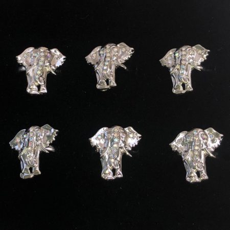 Rainbow Rine Stone Elephant Rings 24 Pc Box