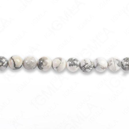 4mm White Howlite Round Beads