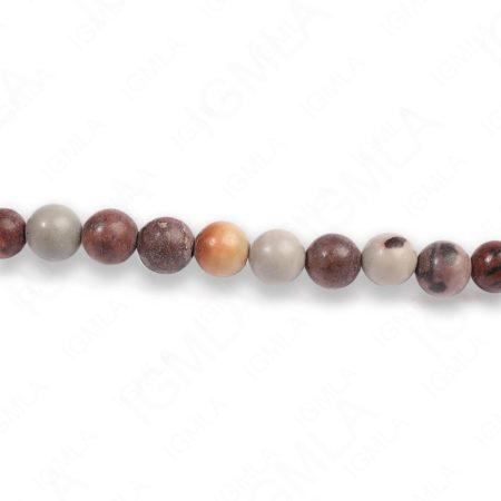 4mm Red Picture Agate Round Beads