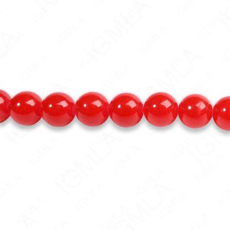 8mm Red Glass Round Beads