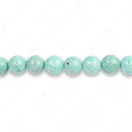 8mm Dyed Blue Fossil Stone Round Beads