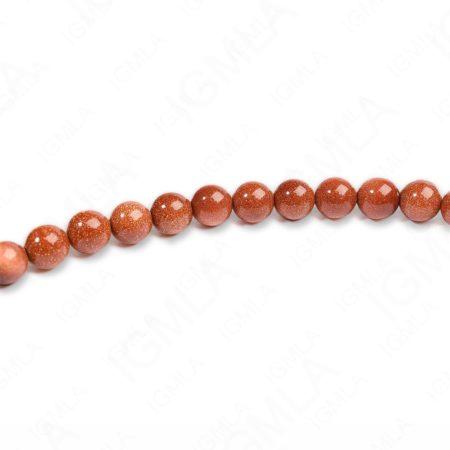 8mm Brown Golstone Round Beads