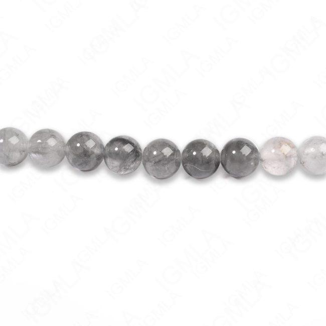 8mm Cloudy Quartz Round Beads