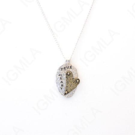 Zinc Alloy True Heart Gold and Silver Plated Free Form Necklace
