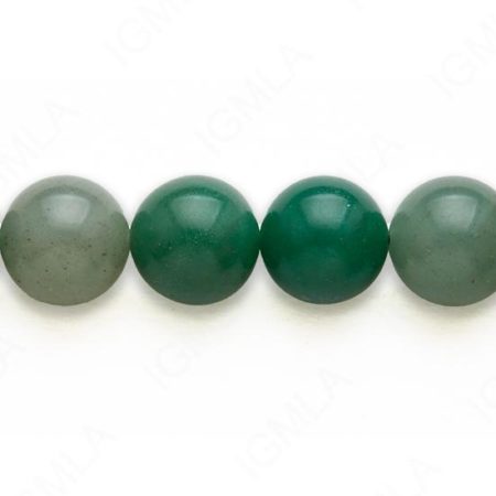 16′ 14 M.M. Green Aventurine Round Beads