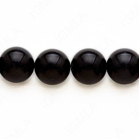 16″ 14 M.M. Black Jasper Round Beads