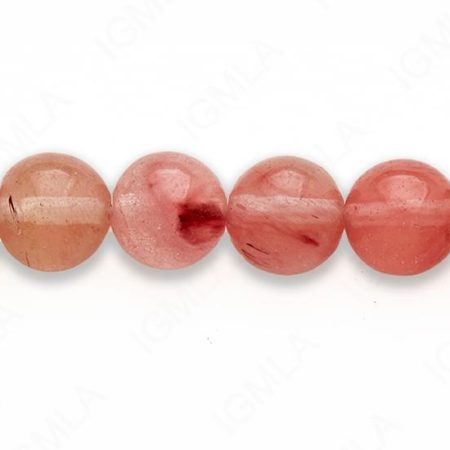 16″ 12M.M. Cherry Quartz Round Beads