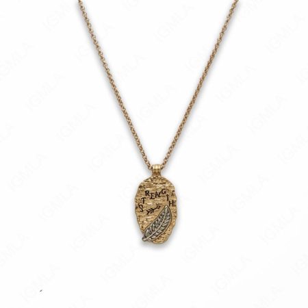 Zinc Alloy Strength Gold Plated Oval Necklace