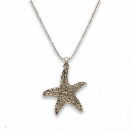 Zinc Alloy Silver Plated Star Fish Necklace