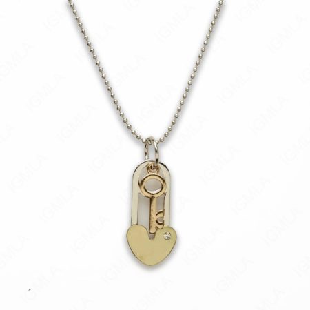 Zinc Alloy Silver, Gold Plating Heart Key Necklace