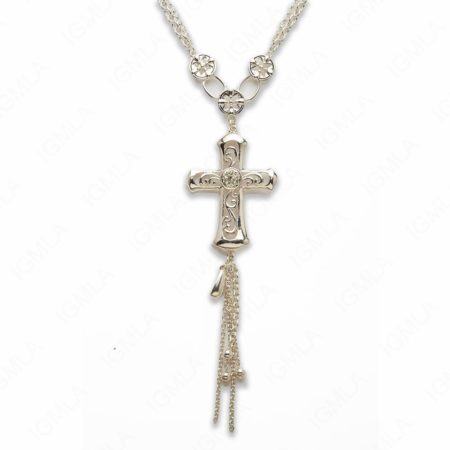 Zinc Alloy Silver Plating Cross Necklace