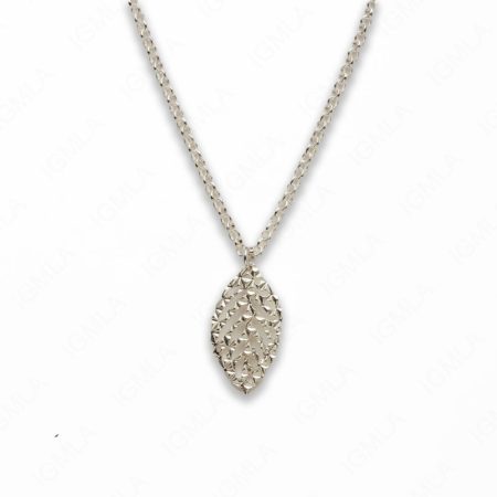 Zinc Alloy Silver Plated Leaf Necklace