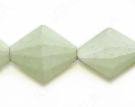 15-16″ 28X32X9mm Lemon Chrysophrase Diamond Faceted Beads