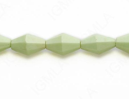 15-16″ 10X15mm Lemon Chrysophrase Double Cone Faceted Beads