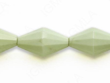 15-16″ 18X30mm Lemon Chrysophrase Double Cone Faceted Beads
