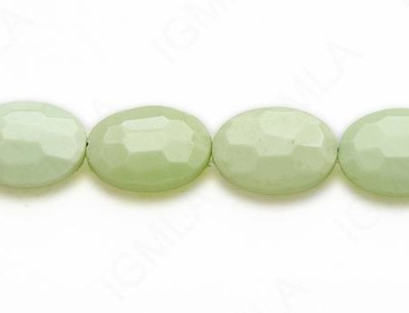 15-16″ 13X18mm Lemon Chrysophrase Oval Faceted Beads