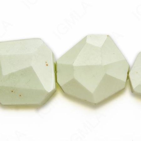 15-16″ 35X40M Lemon Chrysophrase Slab Faceted Beads