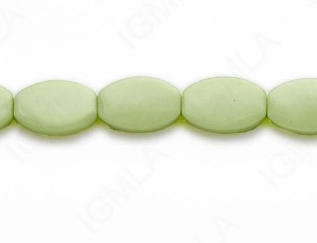 15-16″ 10X15mm Lemon Chrysophrase Flat Oval Plain Beads