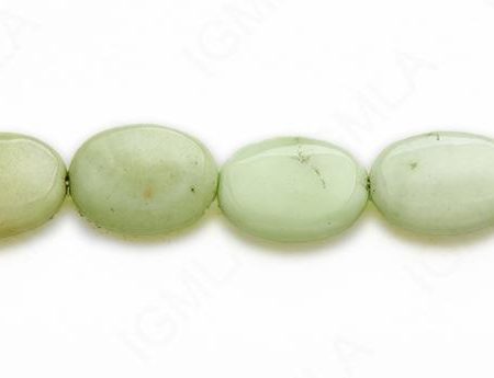 15-16″ 13X18mm Lemon Chrysophrase Oval Plain Beads
