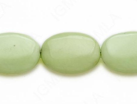 15-16″ 18X25mm Lemon Chrysophrase Oval Plain Beads