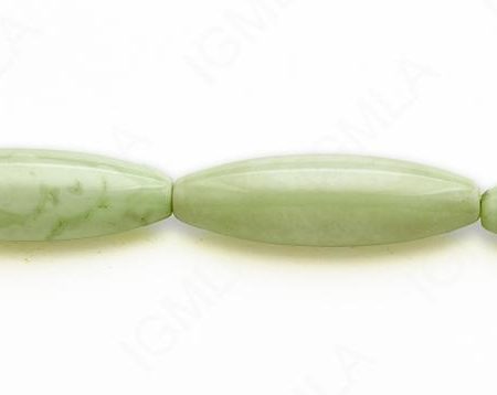 15-16″ 12X40mm Lemon Chrysophrase Rice Plain Beads