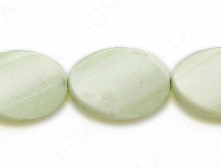 15-16″ 22X30mm Lemon Chrysophrase Twist Oval Plain Beads