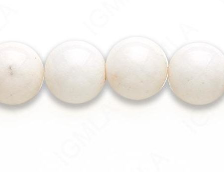 15-16″ 16mm White Jade Round Plain Beads