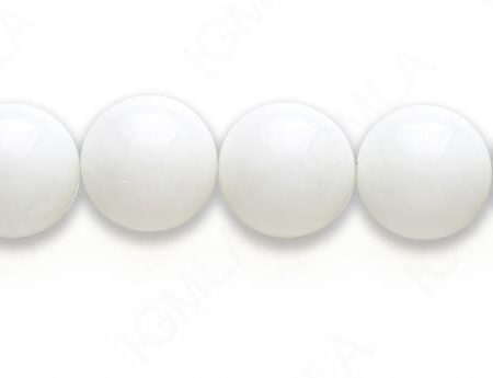 15-16″ 16mm Syn White Agate Round Plain Beads