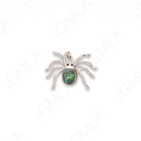 Zinc Alloy With Abalone Rhodium Plated Spider Pendants
